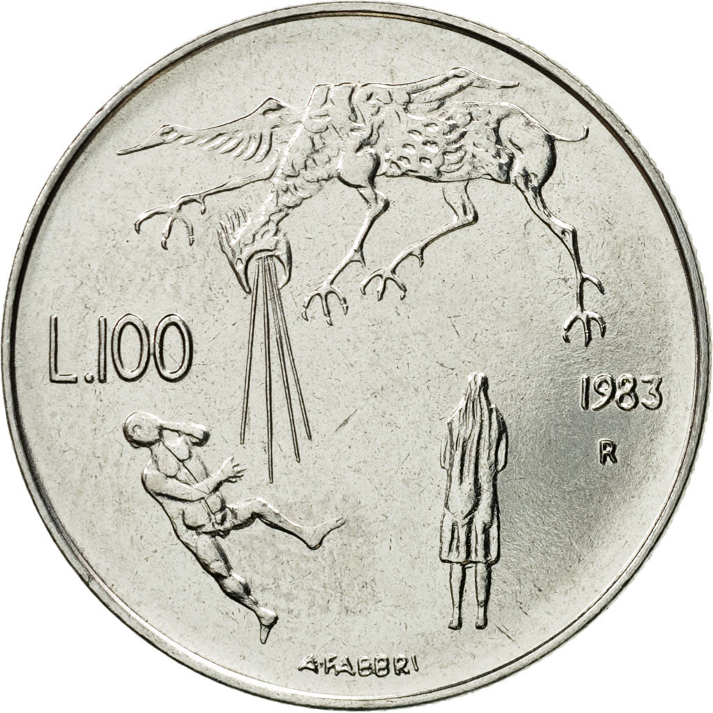 Coin, San Marino, 100 Lire, 1983, Rome, MS(65-70), Steel, KM:151