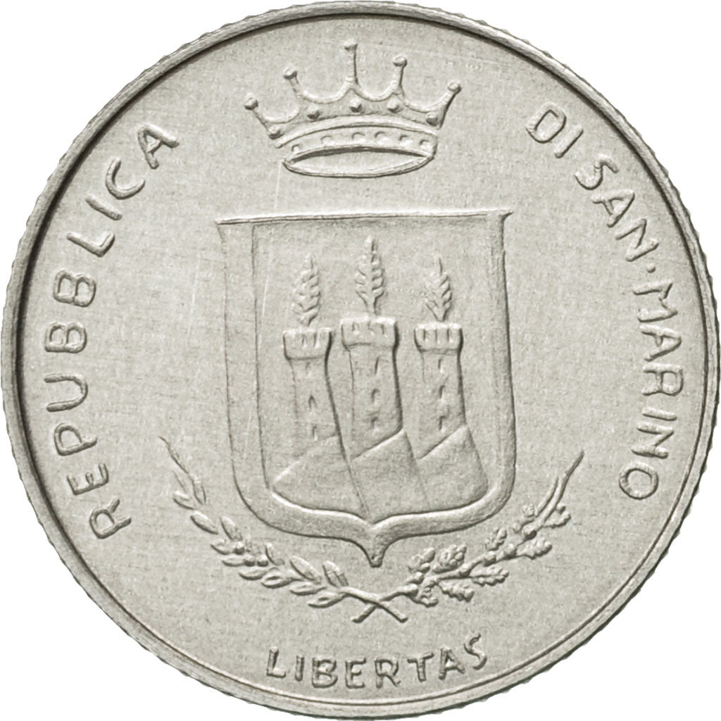 Coin, San Marino, 2 Lire, 1983, Rome, MS(63), Aluminum, KM:146