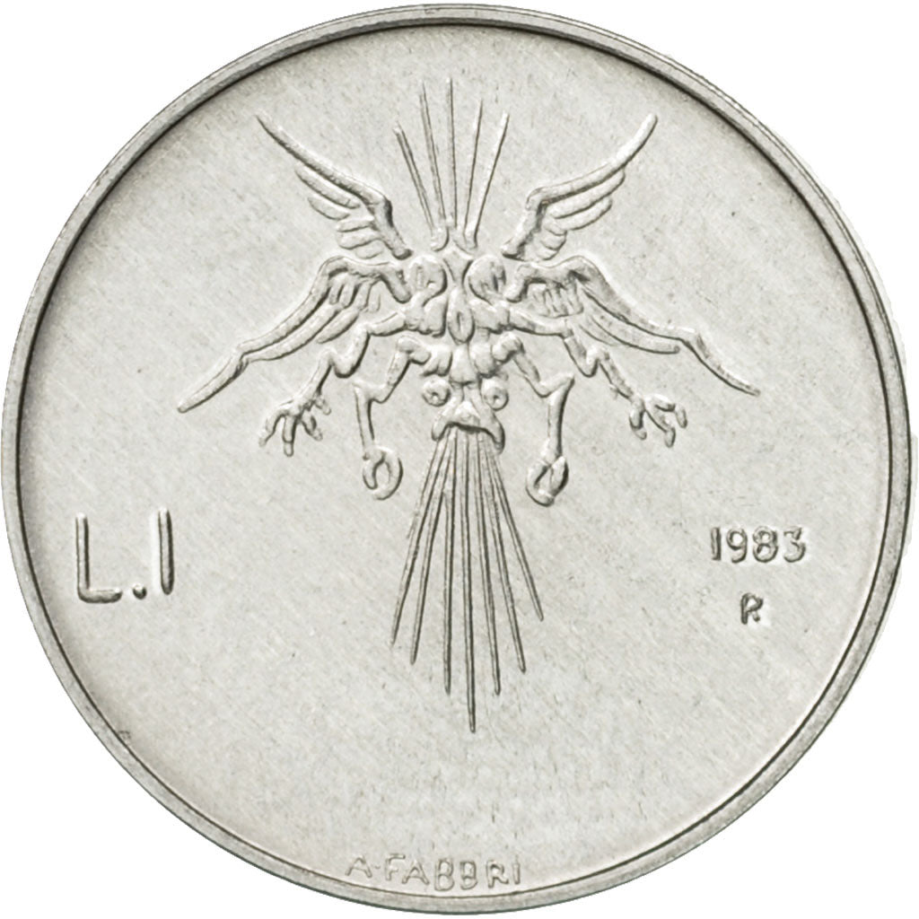 Coin, San Marino, Lira, 1983, Rome, MS(63), Aluminum, KM:145
