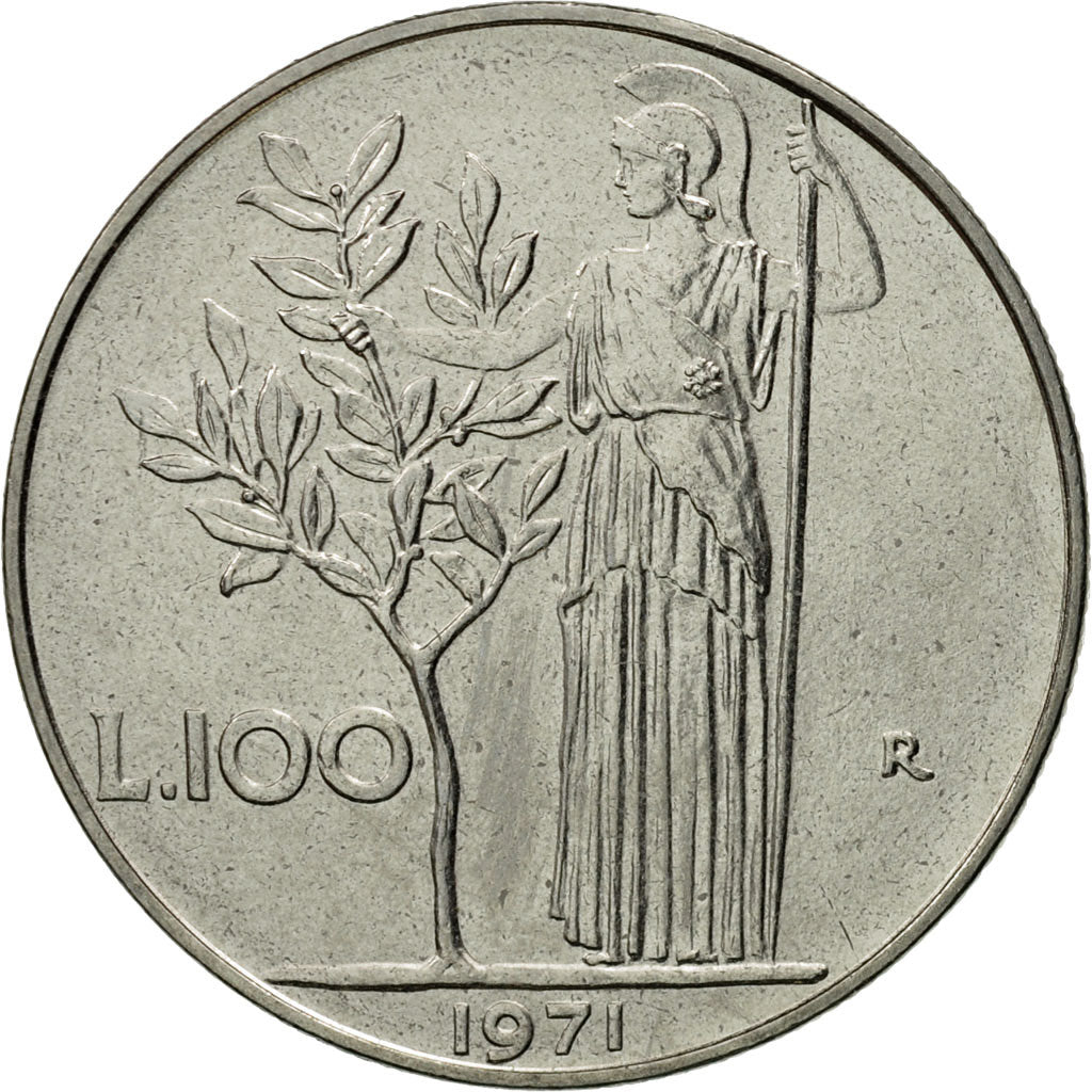 Coin, Italy, 100 Lire, 1971, Rome, MS(65-70), Stainless Steel, KM:96.1