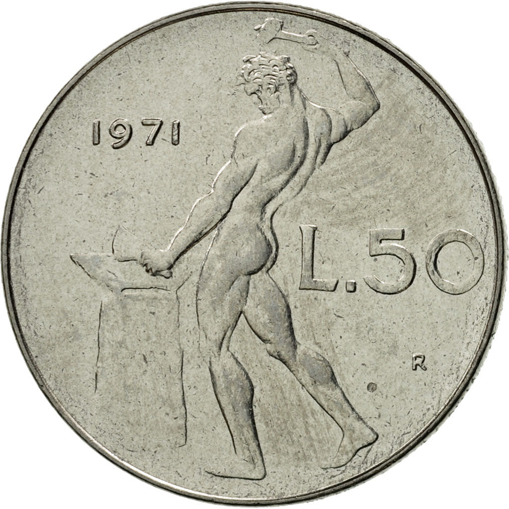 Monnaie, Italie, 50 Lire, 1971, Rome, FDC, Stainless Steel, KM:95.1