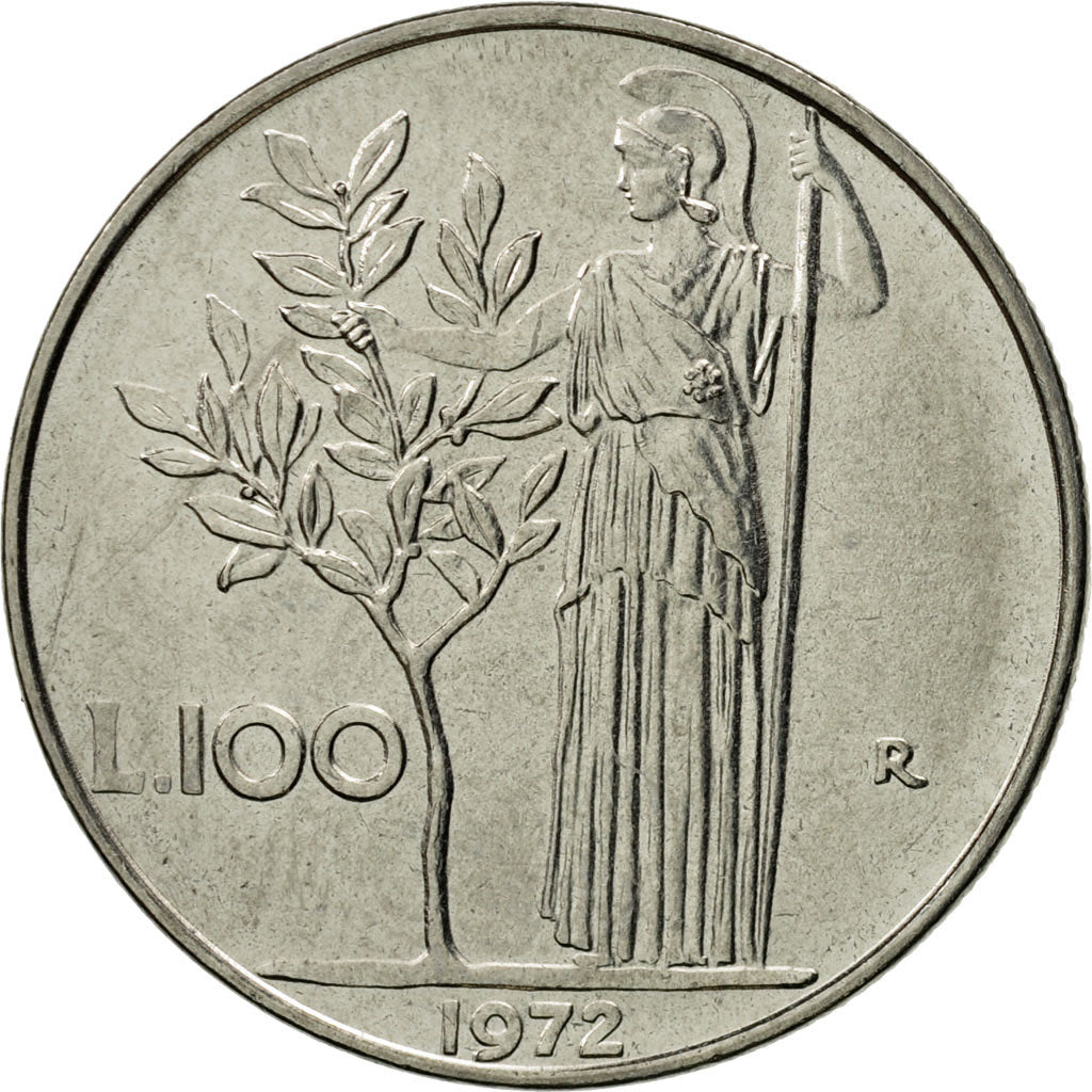 Coin, Italy, 100 Lire, 1972, Rome, MS(63), Stainless Steel, KM:96.1
