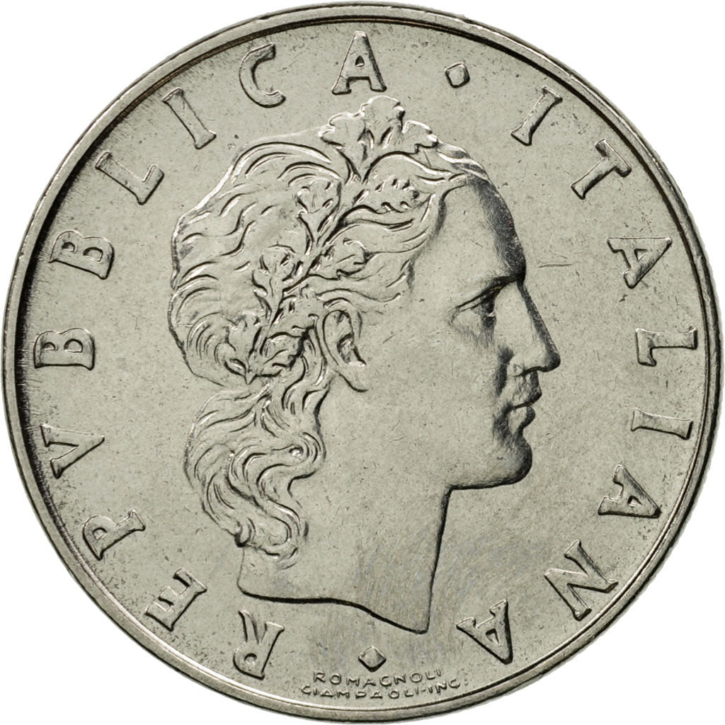 Coin, Italy, 50 Lire, 1973, Rome, MS(65-70), Stainless Steel, KM:95.1