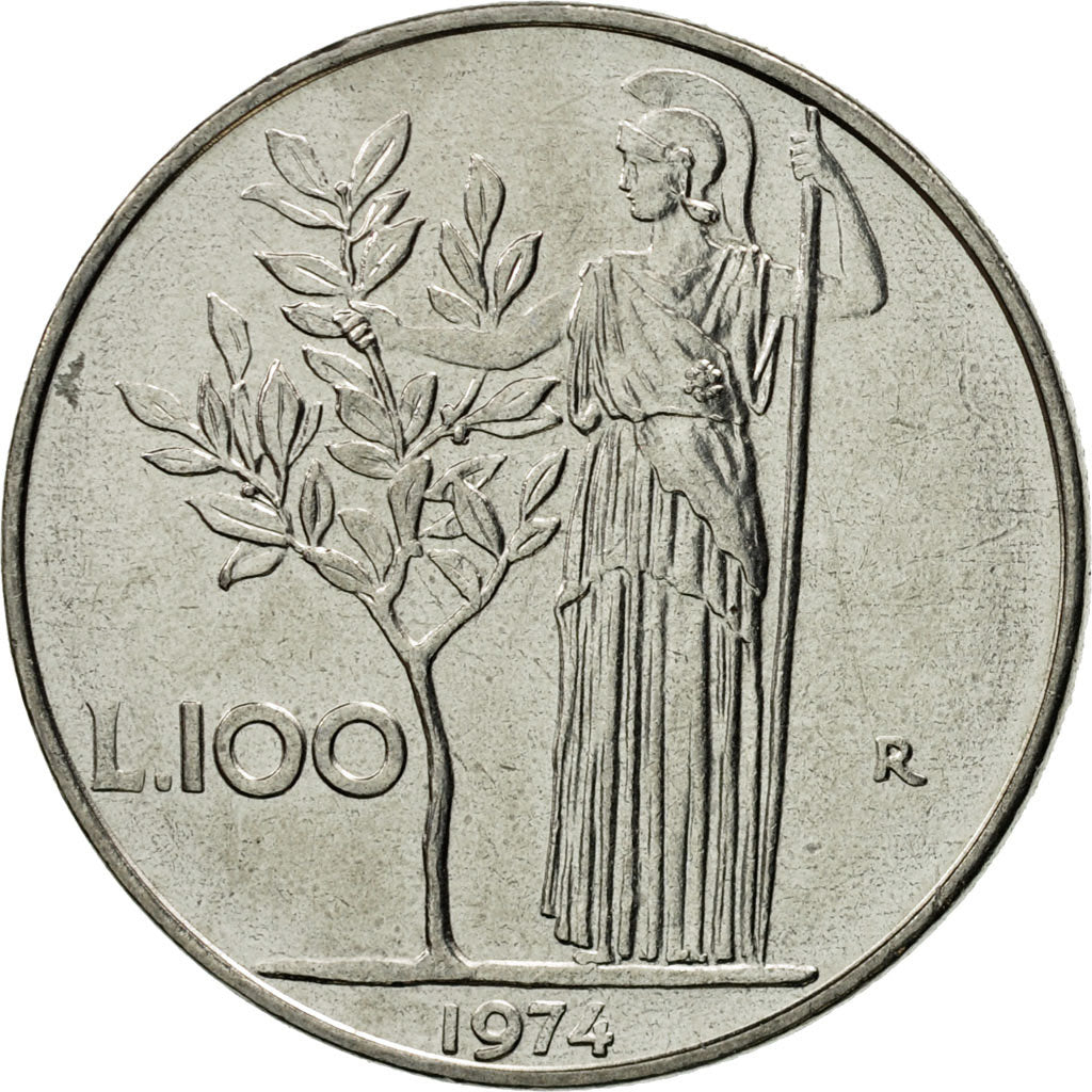 Moneta, Italia, 100 Lire, 1974, Rome, SPL, Acciaio inossidabile, KM:96.1