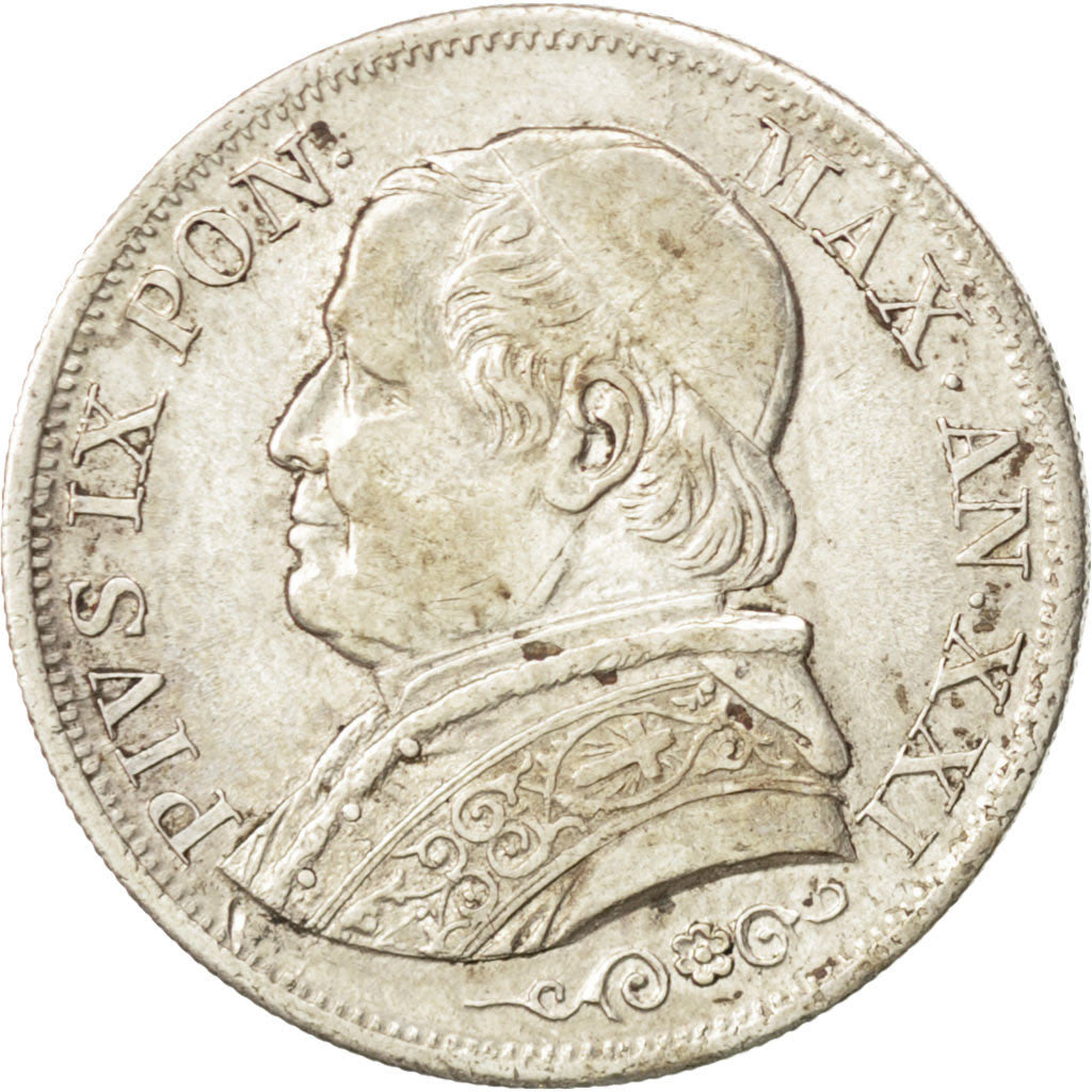 Vatican, Pie IX, 1 Lire 1866 R (Rome) XXI, KM 1378