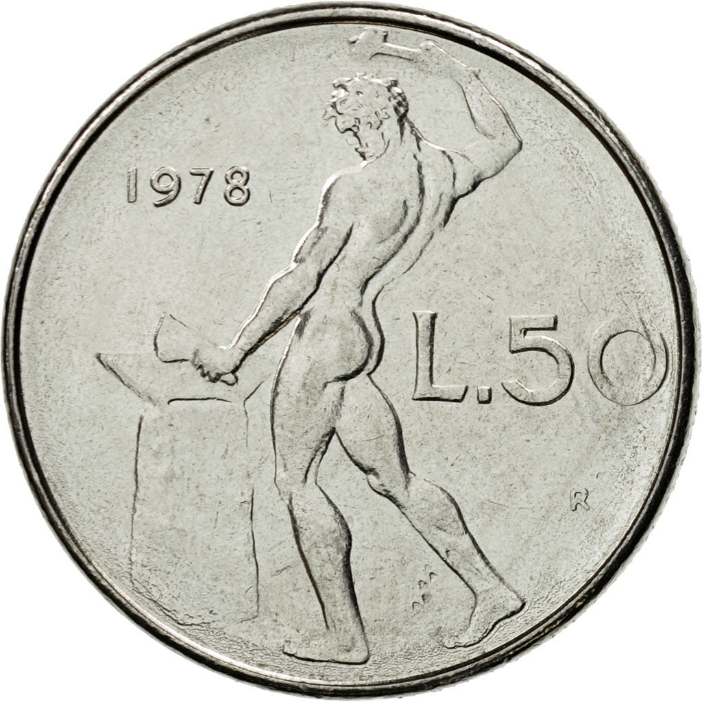 Moneta, Italia, 50 Lire, 1978, Rome, SPL, Acciaio inossidabile, KM:95.1