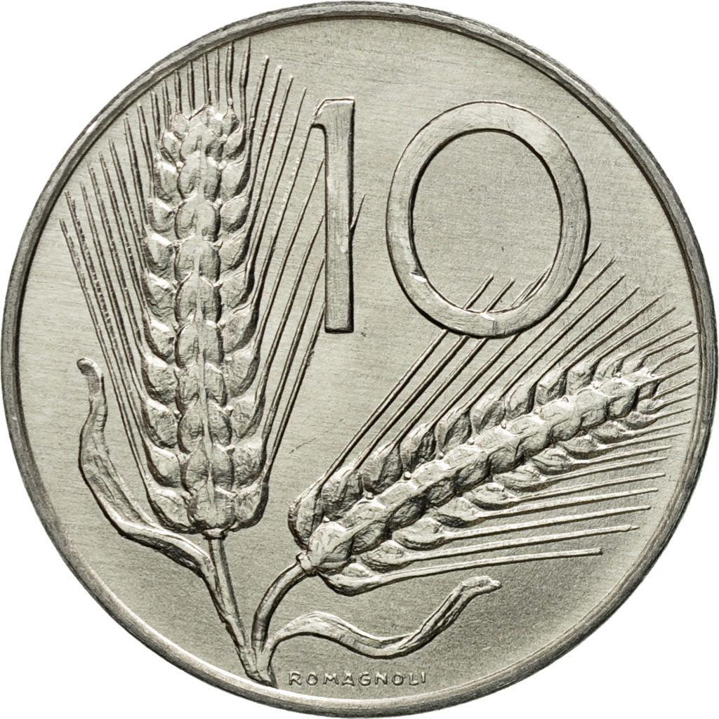 Coin, Italy, 10 Lire, 1978, Rome, MS(60-62), Aluminum, KM:93