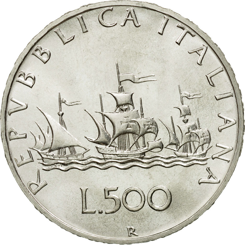 Coin, Italy, 500 Lire, 1980, Rome, MS(65-70), Silver, KM:98