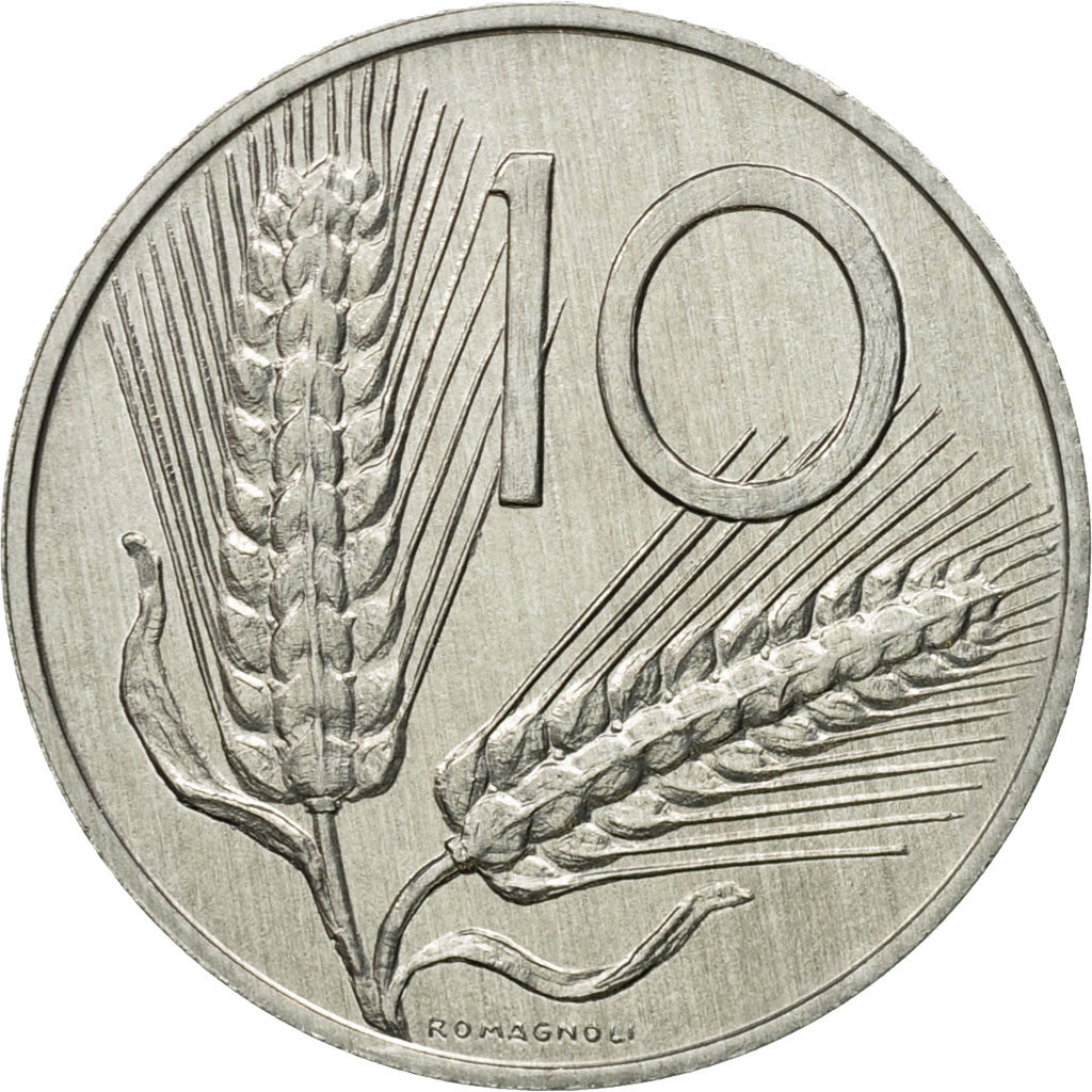 Coin, Italy, 10 Lire, 1980, Rome, AU(50-53), Aluminum, KM:93