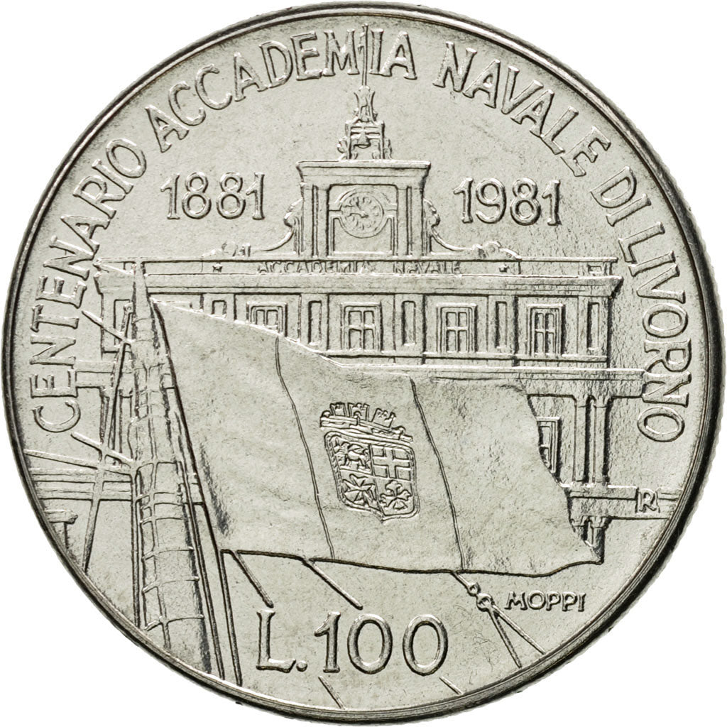 Coin, Italy, 100 Lire, 1981, Rome, MS(63), Stainless Steel, KM:108