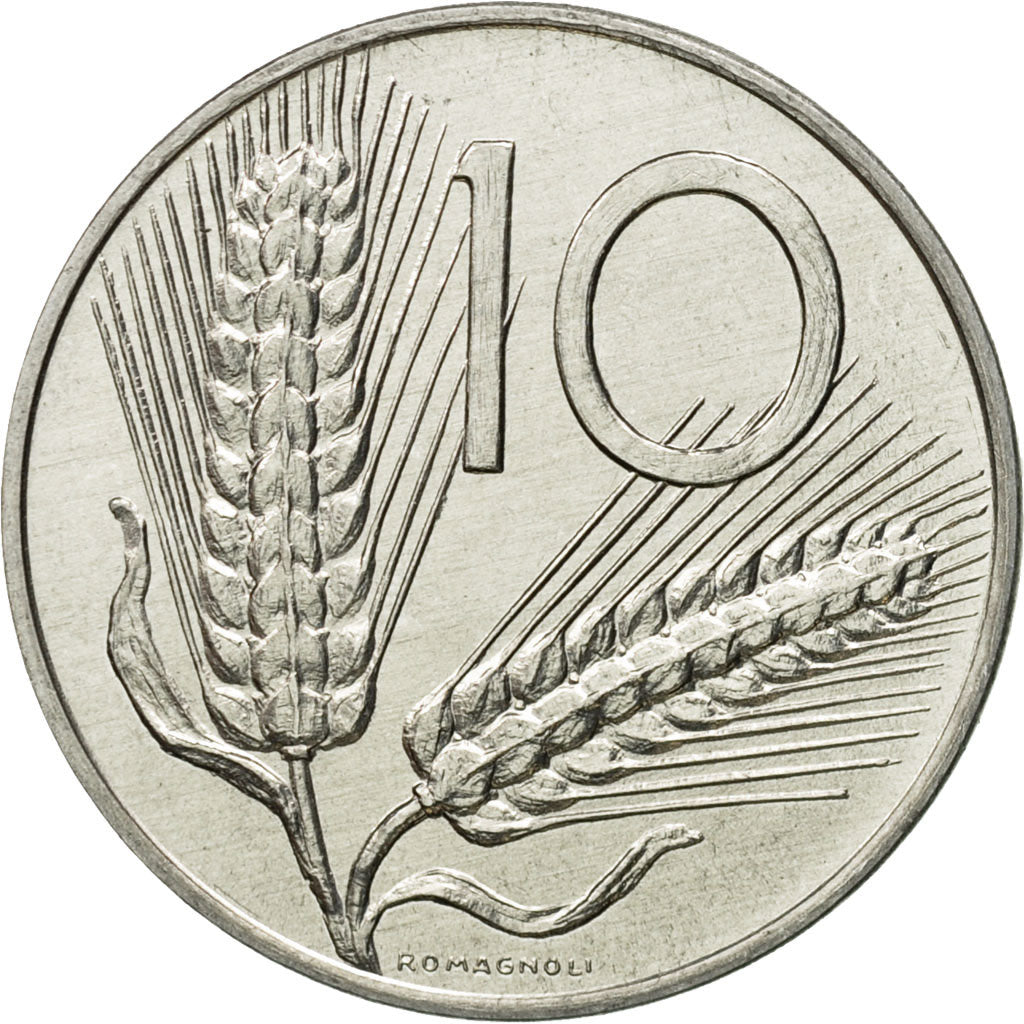 Coin, Italy, 10 Lire, 1981, Rome, AU(55-58), Aluminum, KM:93