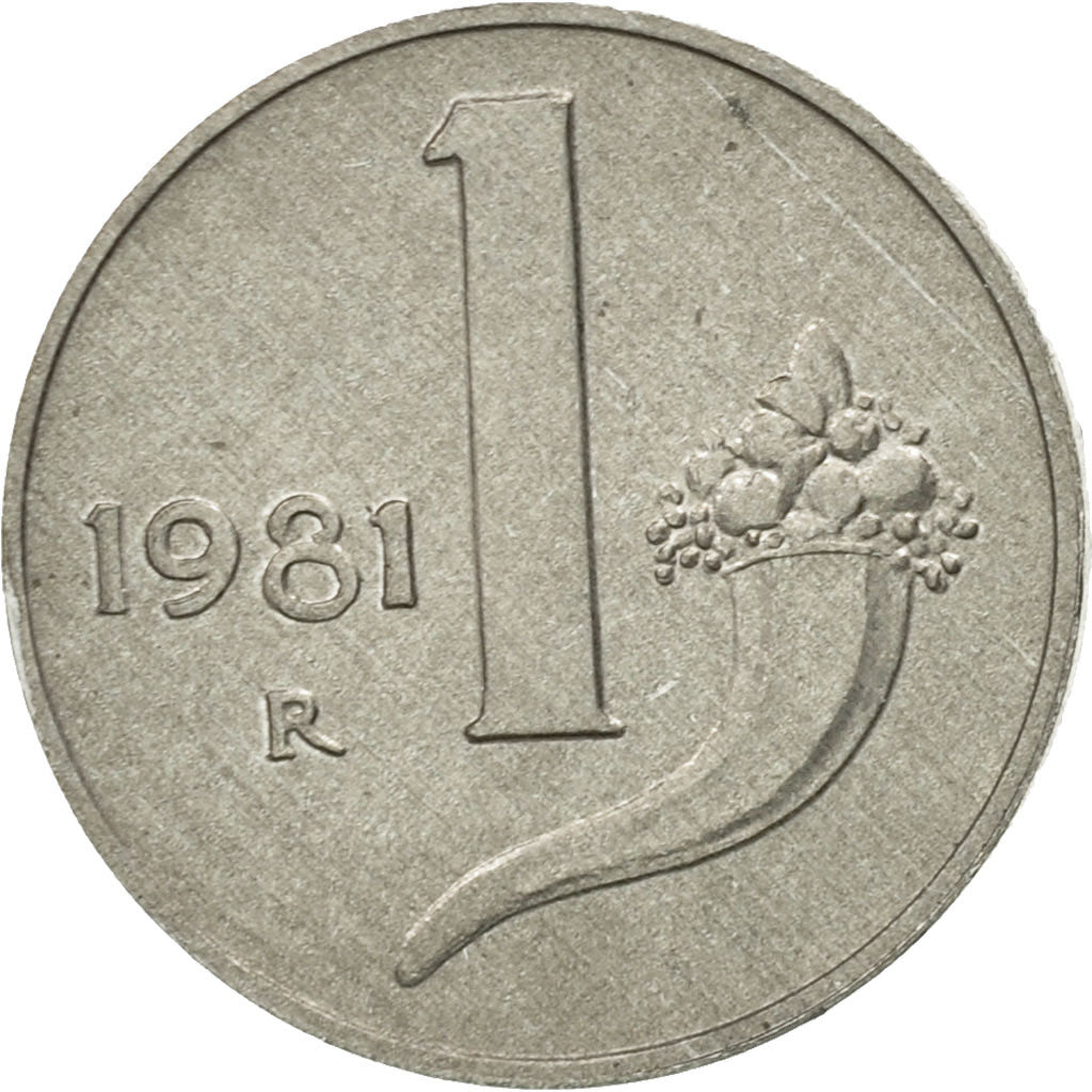 Coin, Italy, Lira, 1981, Rome, EF(40-45), Aluminum, KM:91