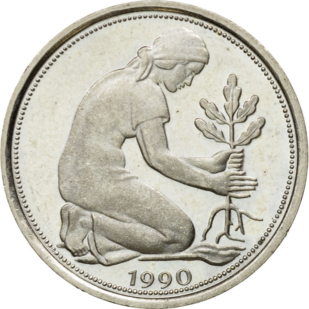 Coin, GERMANY - FEDERAL REPUBLIC, 50 Pfennig, 1990, Berlin, MS(60-62)