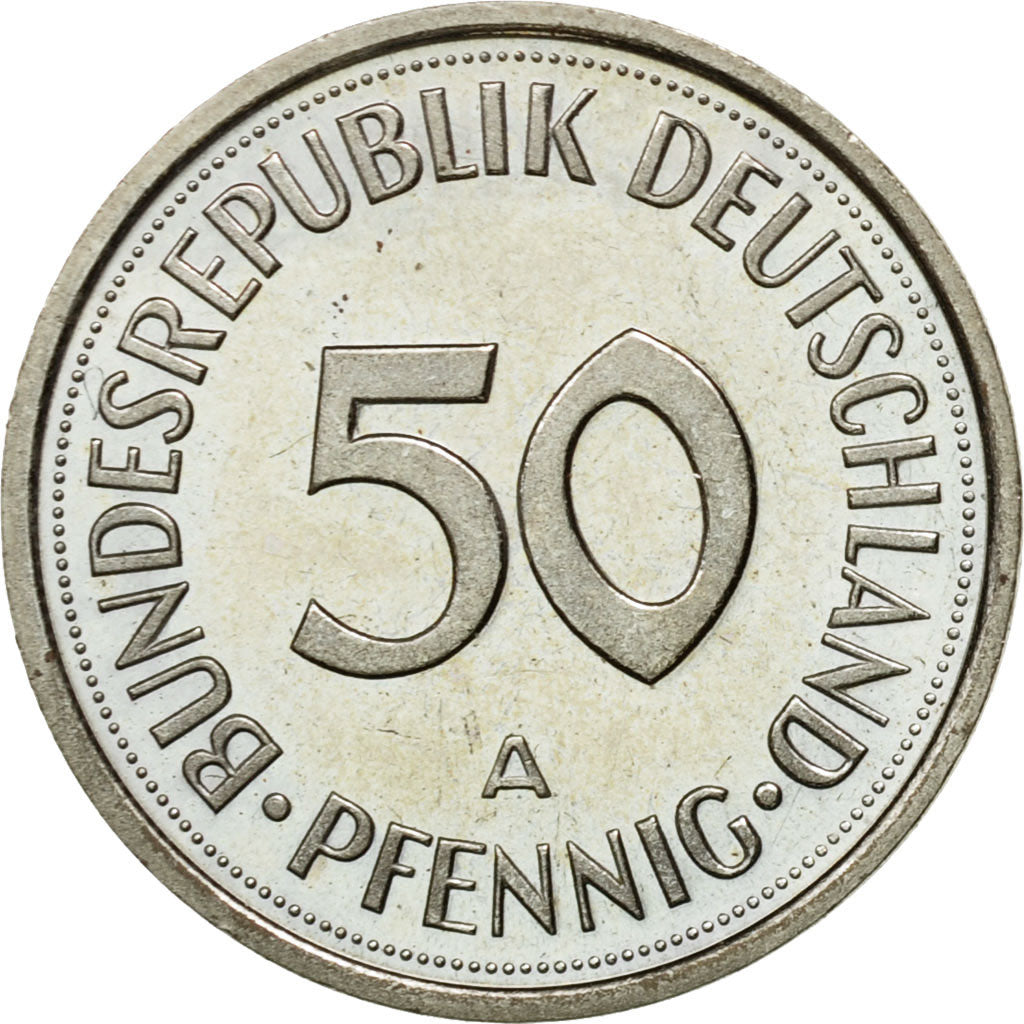 Coin, GERMANY - FEDERAL REPUBLIC, 50 Pfennig, 1990, Berlin, MS(60-62)