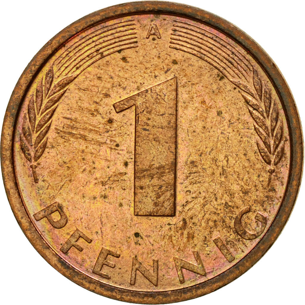 Münze, Bundesrepublik Deutschland, Pfennig, 1991, Berlin, SS+, Copper Plated