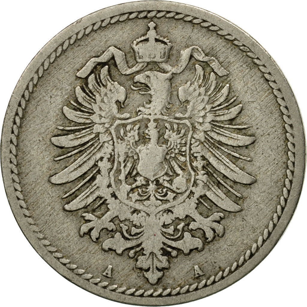 Coin, GERMANY - EMPIRE, Wilhelm I, 5 Pfennig, 1889, Berlin, VF(30-35)