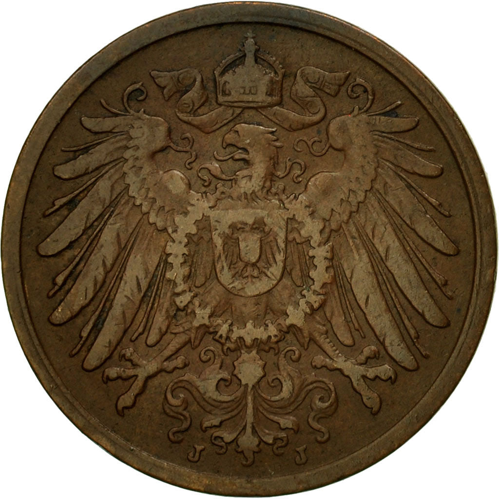 Coin, GERMANY - EMPIRE, Wilhelm II, 2 Pfennig, 1905, Hambourg, VF(30-35)