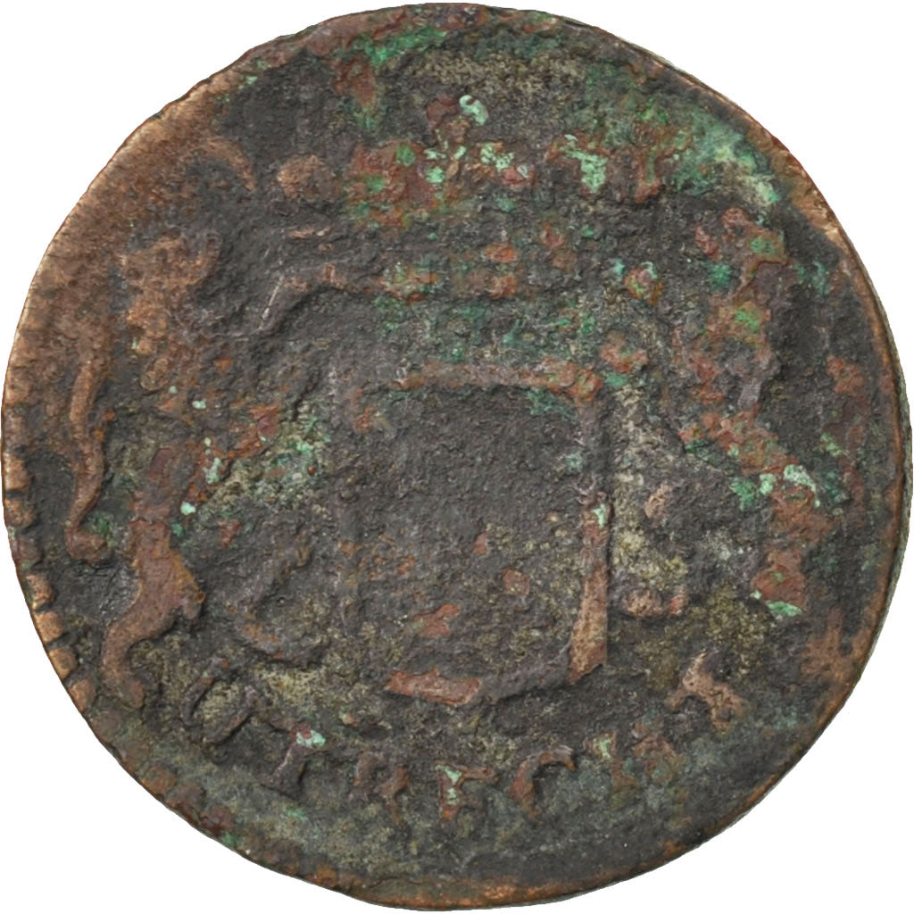 NETHERLANDS, Duit, 1687, KM #44, VG(8-10), Copper, 3.05