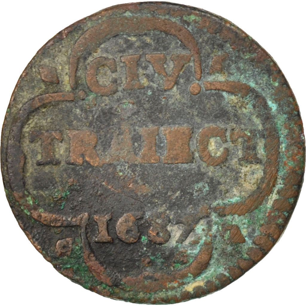 NETHERLANDS, Duit, 1687, KM #44, VG(8-10), Copper, 3.05