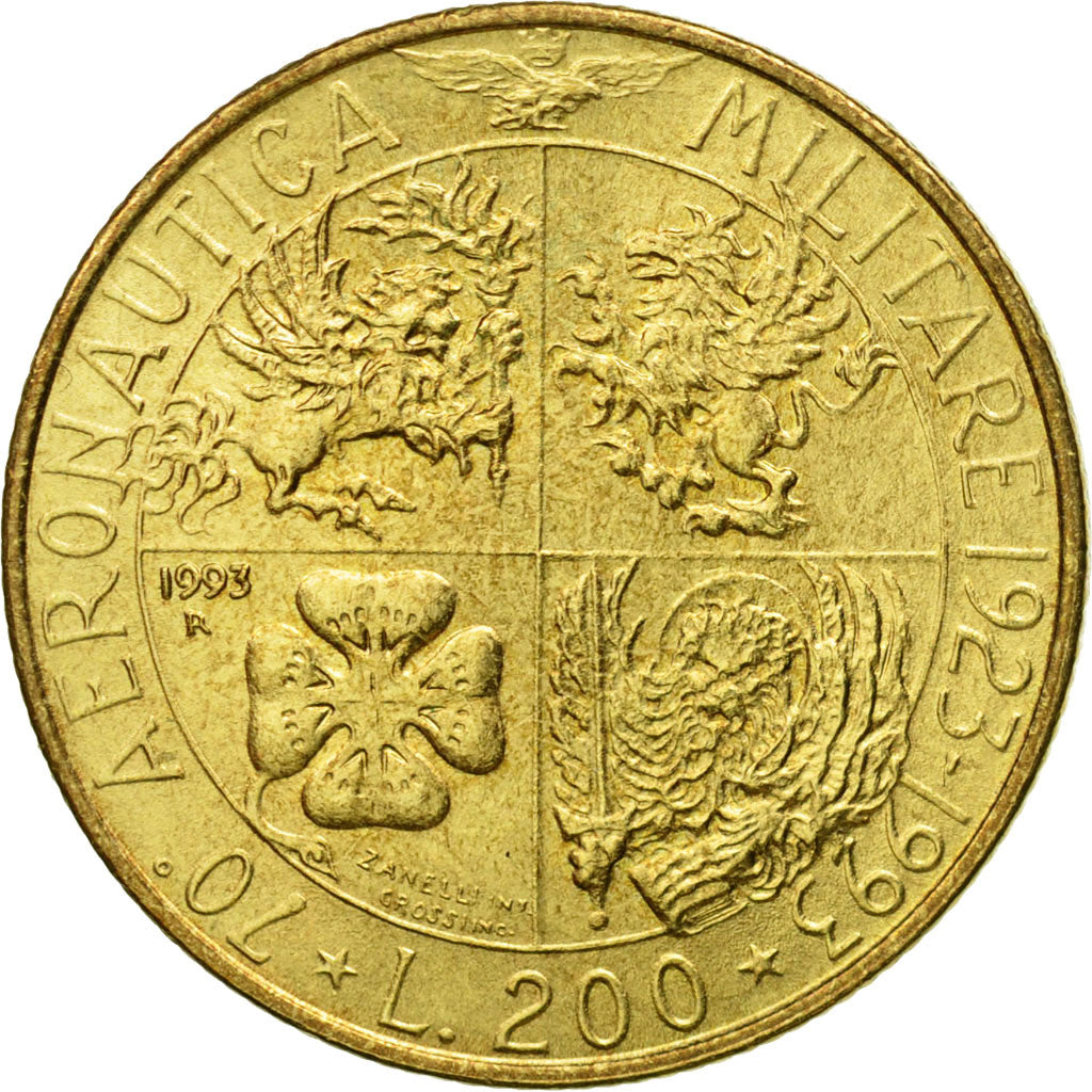 Monnaie, Italie, 200 Lire, 1993, Rome, SUP, Aluminum-Bronze, KM:155