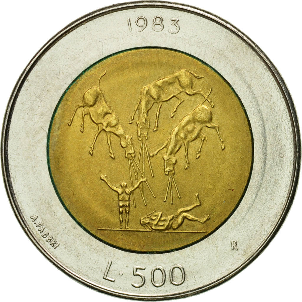 Moneta, San Marino, 500 Lire, 1983, Rome, BB+, Bi-metallico, KM:153