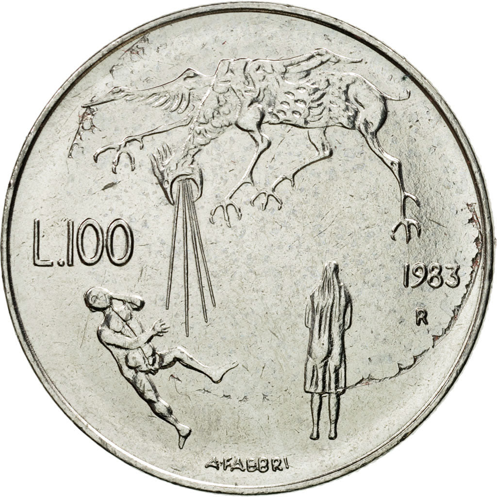 Coin, San Marino, 100 Lire, 1983, Rome, MS(63), Steel, KM:151