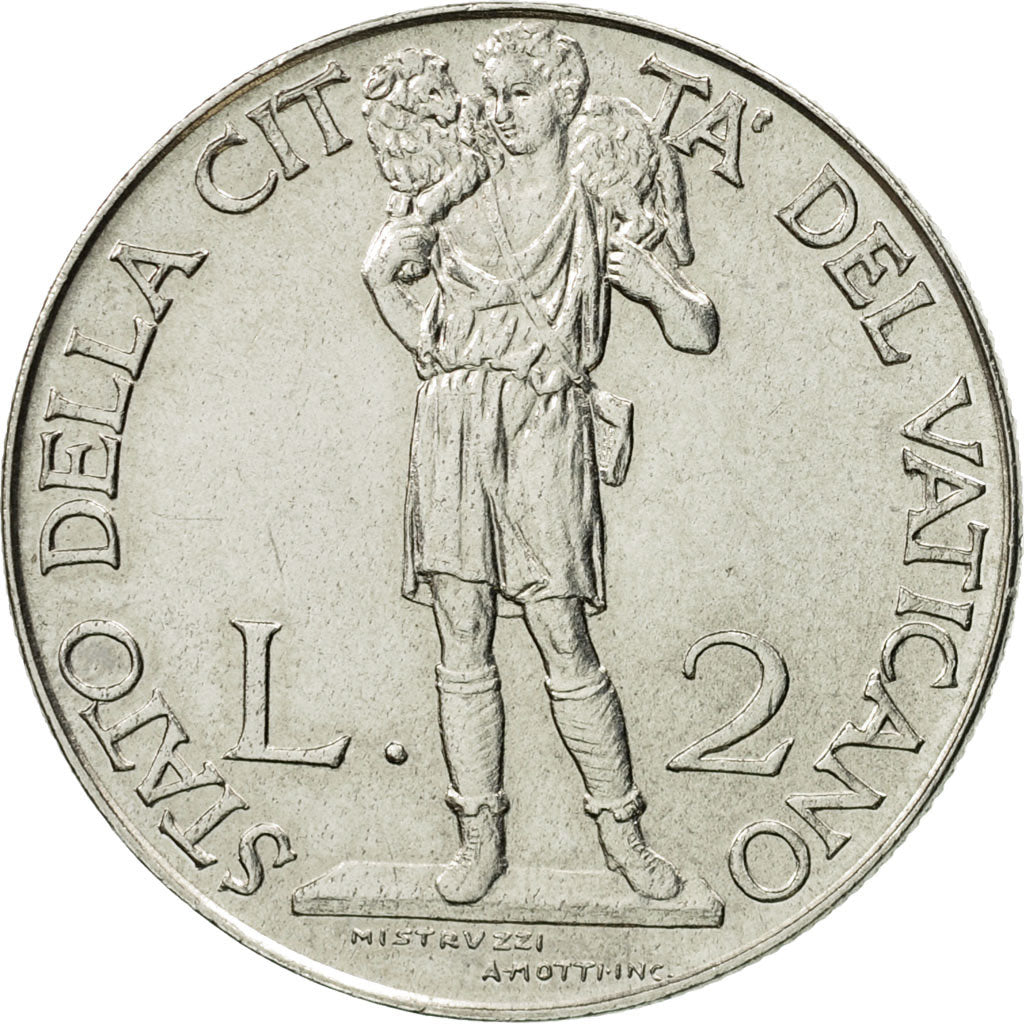 Coin, VATICAN CITY, Pius XII, 2 Lire, 1941, Roma, MS(63), Stainless Steel