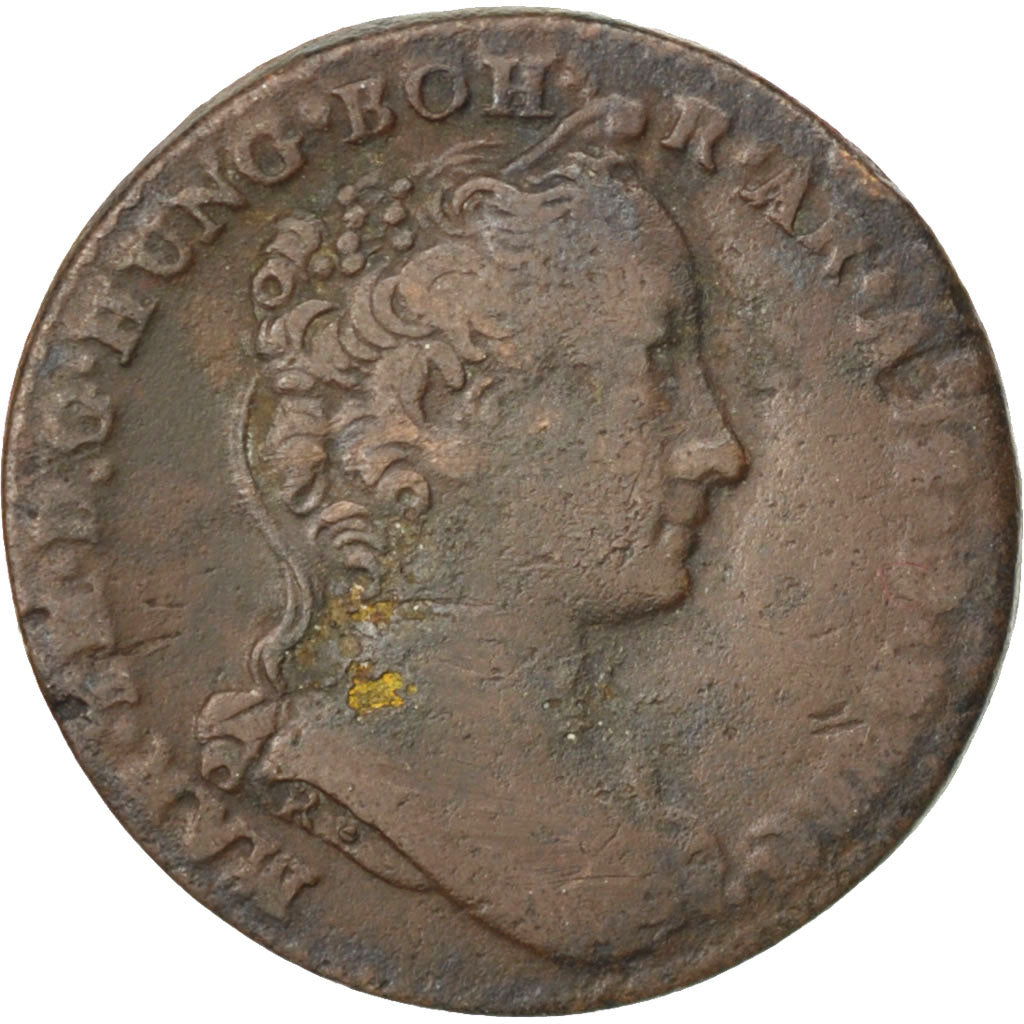 AUSTRIAN NETHERLANDS, Liard, Oord, 1745, Anvers, KM #1, VF(30-35), Copper, 3.52