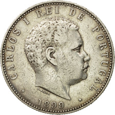 Coin, Portugal, Carlos I, 1000 Reis, 1899, EF(40-45), Silver, KM:540