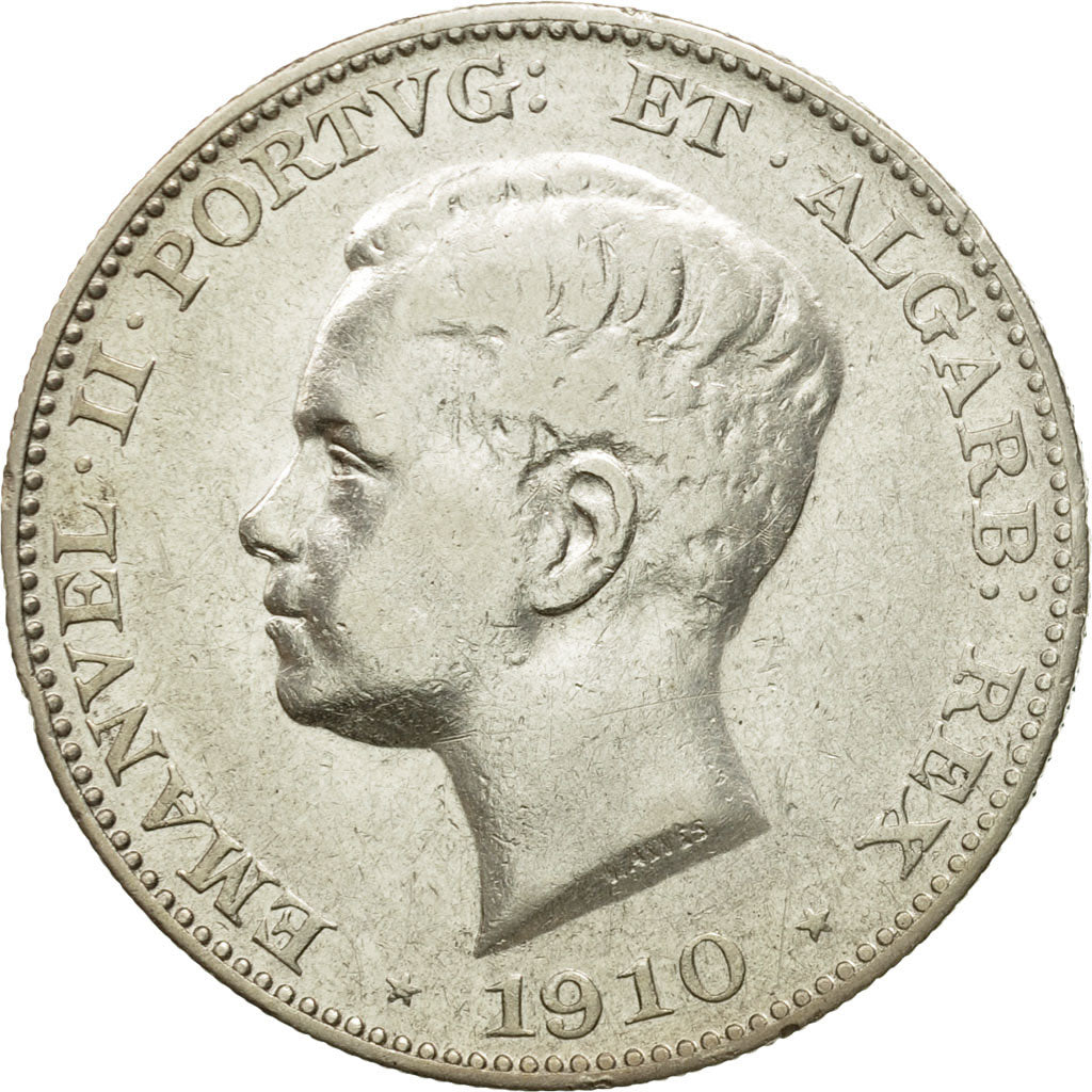 Münze, Portugal, Manuel II, 500 Reis, 1910, SS, Silber, KM:557