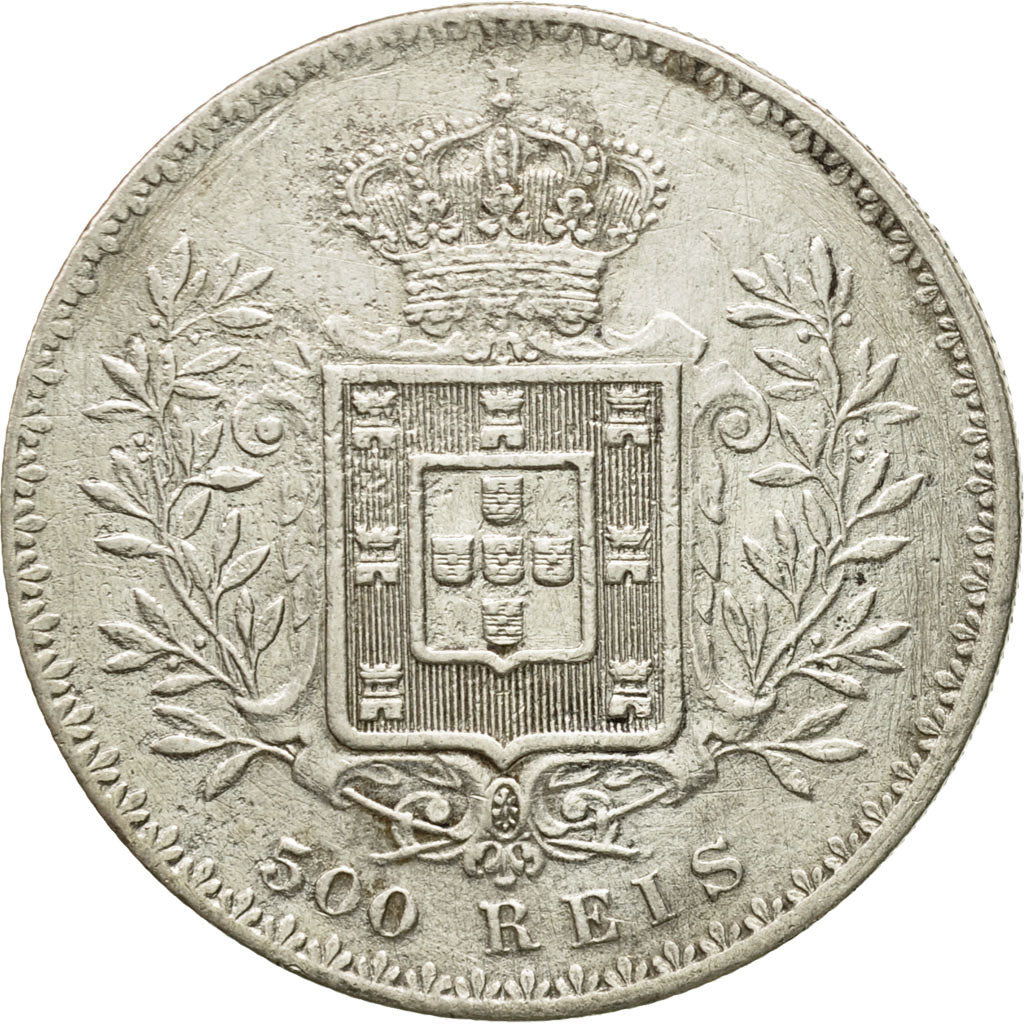 Coin, Portugal, Carlos I, 500 Reis, 1891, EF(40-45), Silver, KM:535