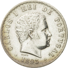 Moneda, Portugal, Carlos I, 500 Reis, 1893, MBC, Plata, KM:535
