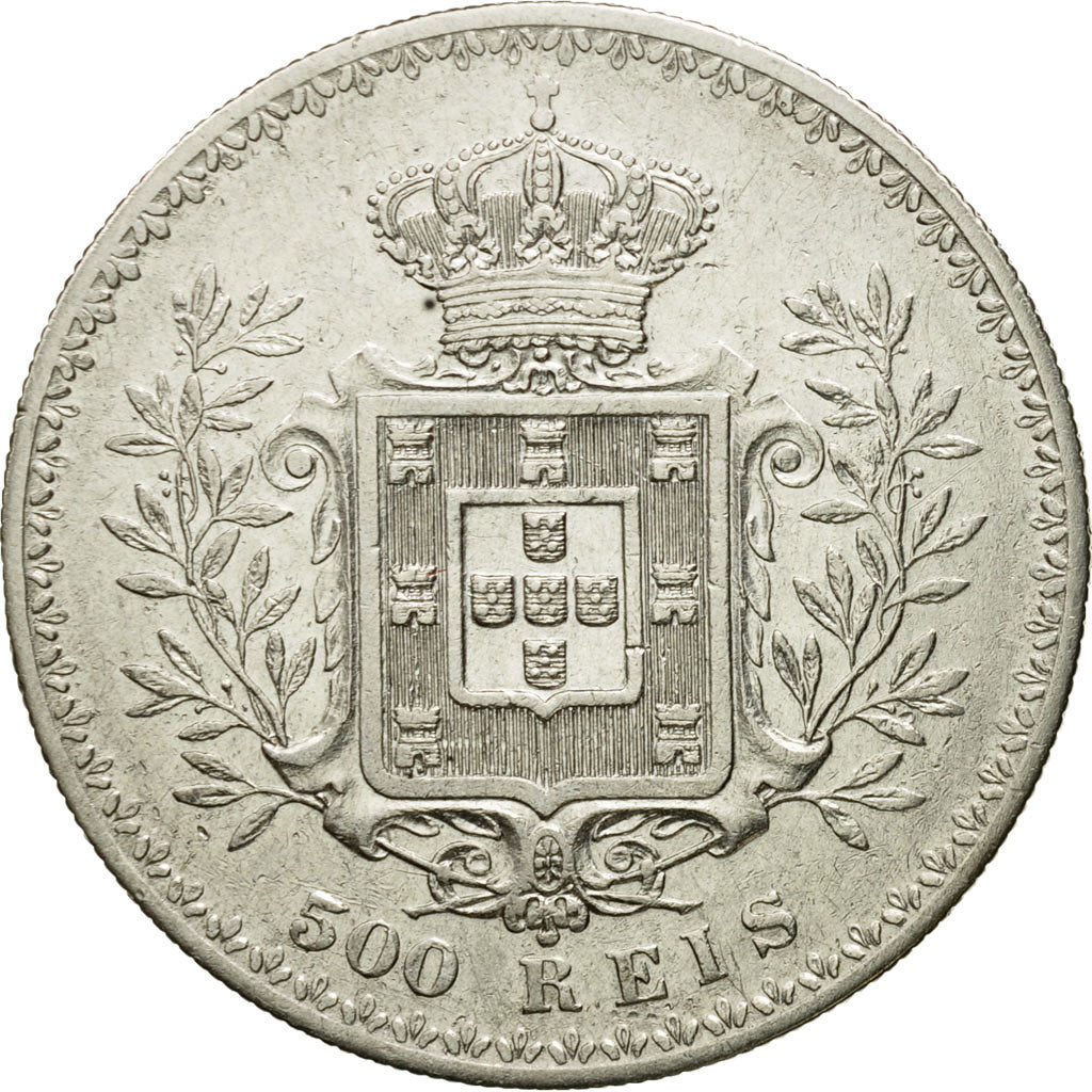 Moneta, Portogallo, Carlos I, 500 Reis, 1896, BB, Argento, KM:535