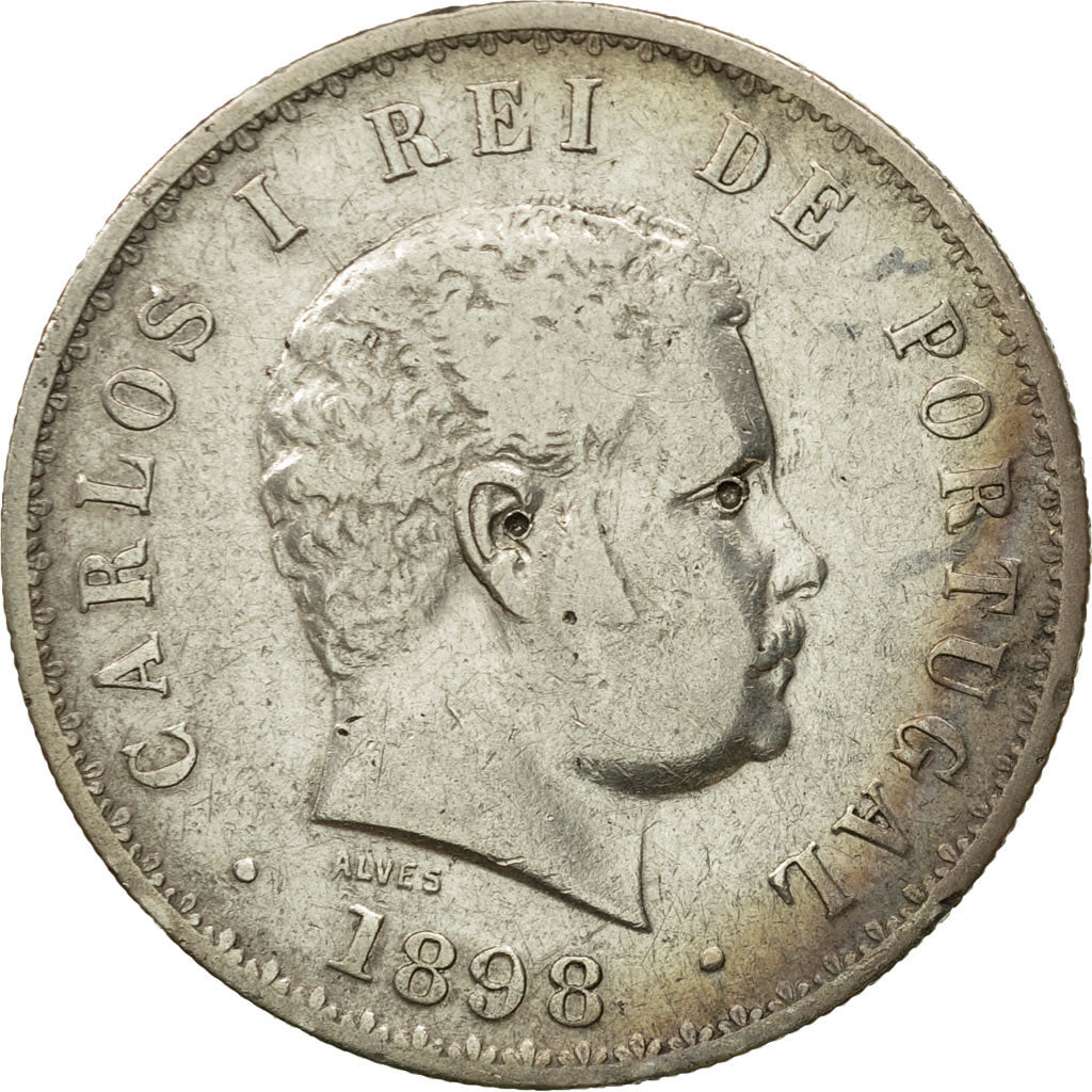 Coin, Portugal, Carlos I, 500 Reis, 1898, EF(40-45), Silver, KM:535