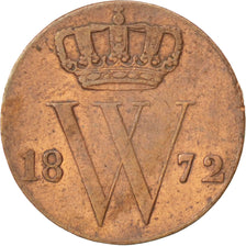 NETHERLANDS, 1/2 Cent, 1872, KM #90, EF(40-45), Copper, 16, 1.90
