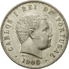 Coin, Portugal, Carlos I, 500 Reis, 1908, EF(40-45), Silver, KM:535