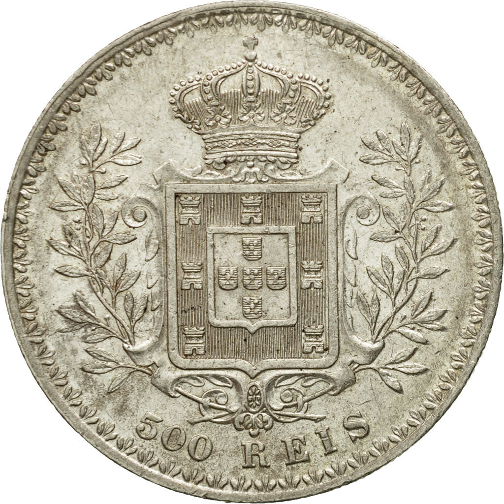 Coin, Portugal, Carlos I, 500 Reis, 1908, EF(40-45), Silver, KM:535