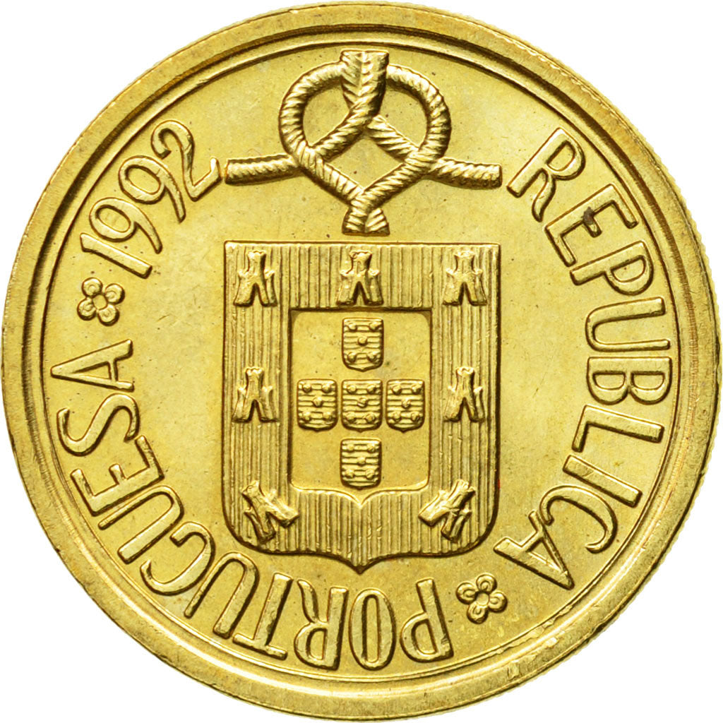 Coin, Portugal, 10 Escudos, 1992, AU(55-58), Nickel-brass, KM:633