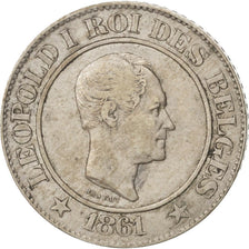 BELGIUM, 20 Centimes, 1861, KM #20, EF(40-45), Copper-Nickel, 7.17