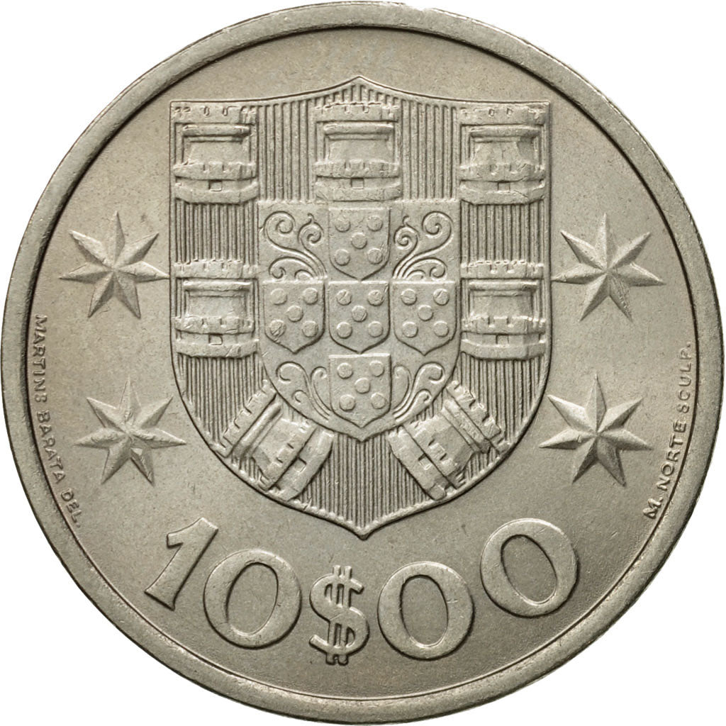 Coin, Portugal, 10 Escudos, 1973, AU(55-58), Copper-Nickel Clad Nickel, KM:600