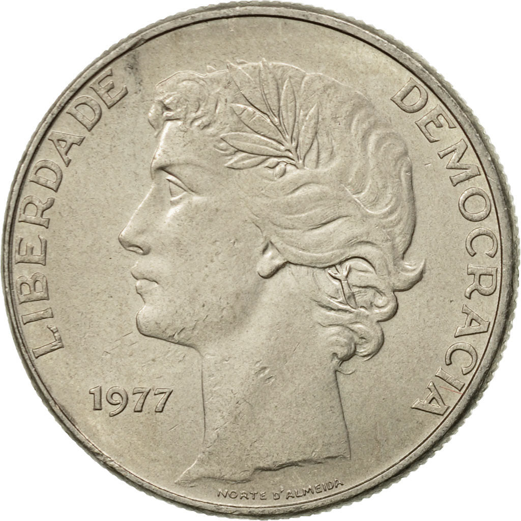 Münze, Portugal, 25 Escudos, 1977, SS, Copper-nickel, KM:607