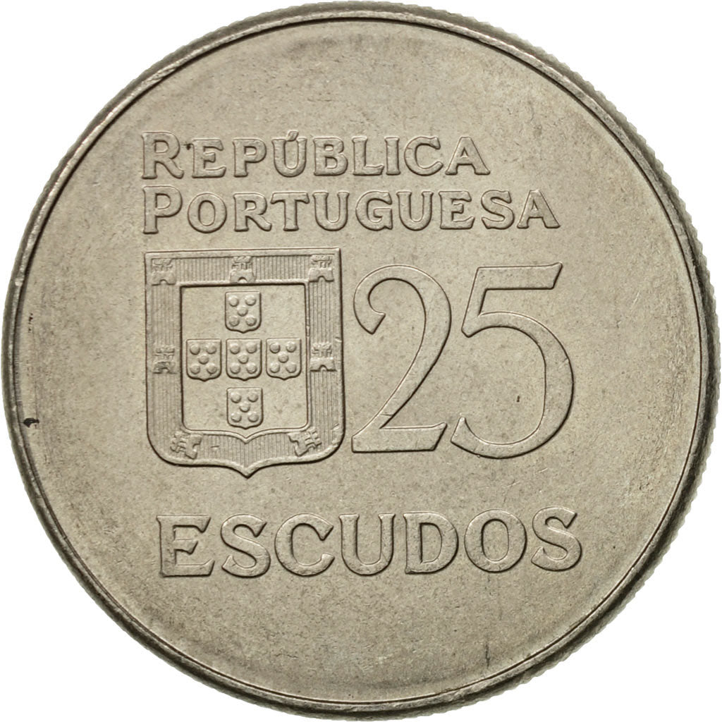 Münze, Portugal, 25 Escudos, 1977, SS, Copper-nickel, KM:607