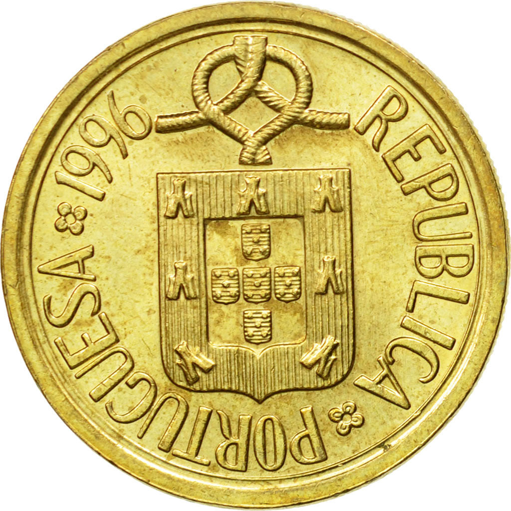 Coin, Portugal, 10 Escudos, 1996, AU(55-58), Nickel-brass, KM:633