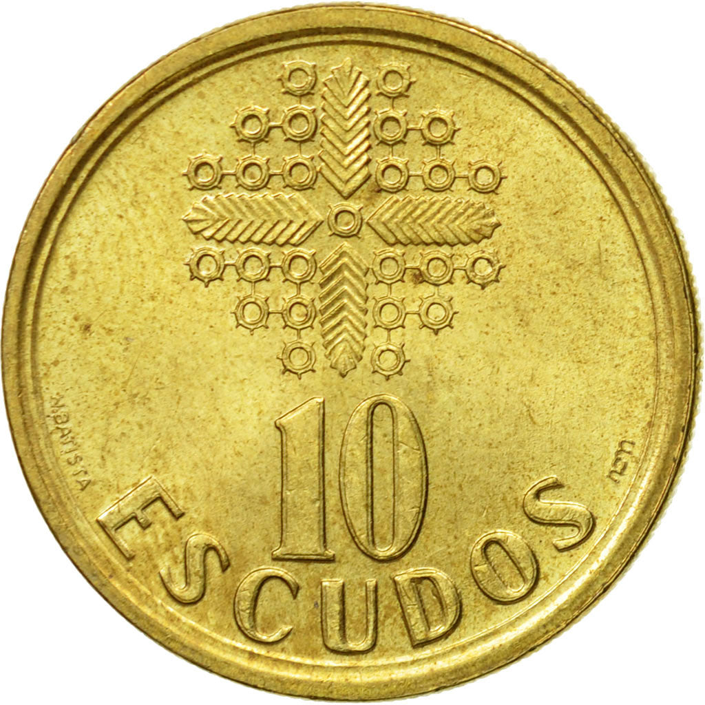 Coin, Portugal, 10 Escudos, 1996, AU(55-58), Nickel-brass, KM:633