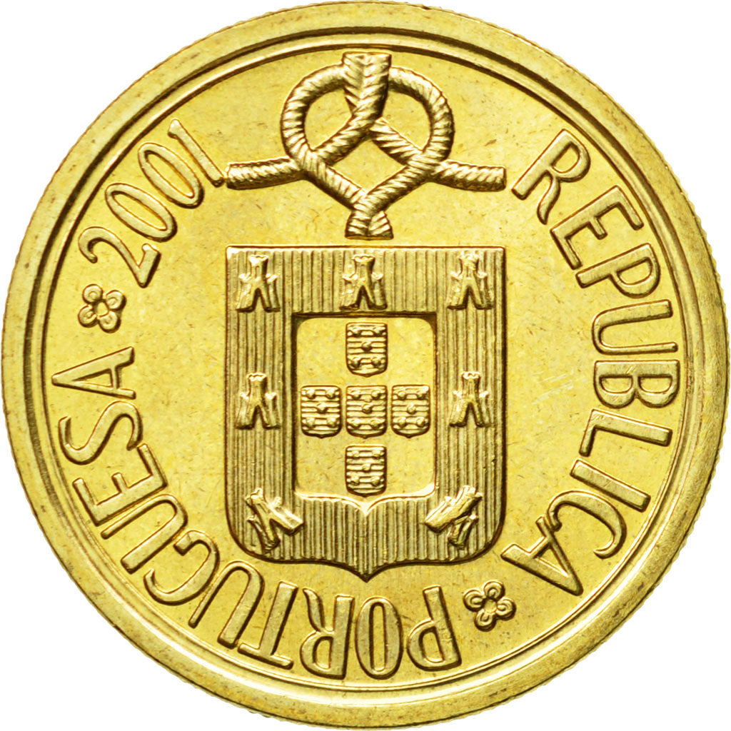 Coin, Portugal, 10 Escudos, 2001, AU(55-58), Nickel-brass
