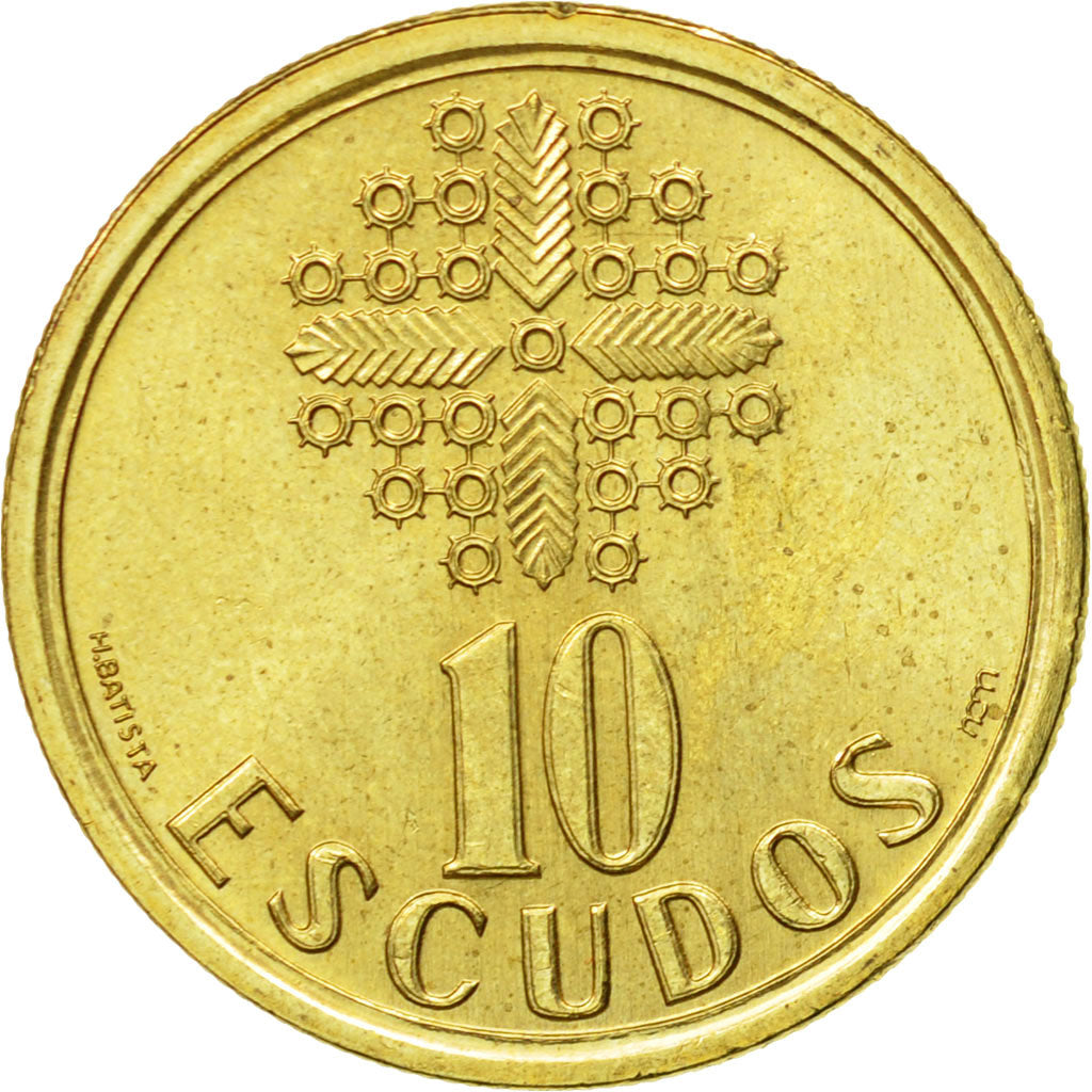 Coin, Portugal, 10 Escudos, 2001, AU(55-58), Nickel-brass