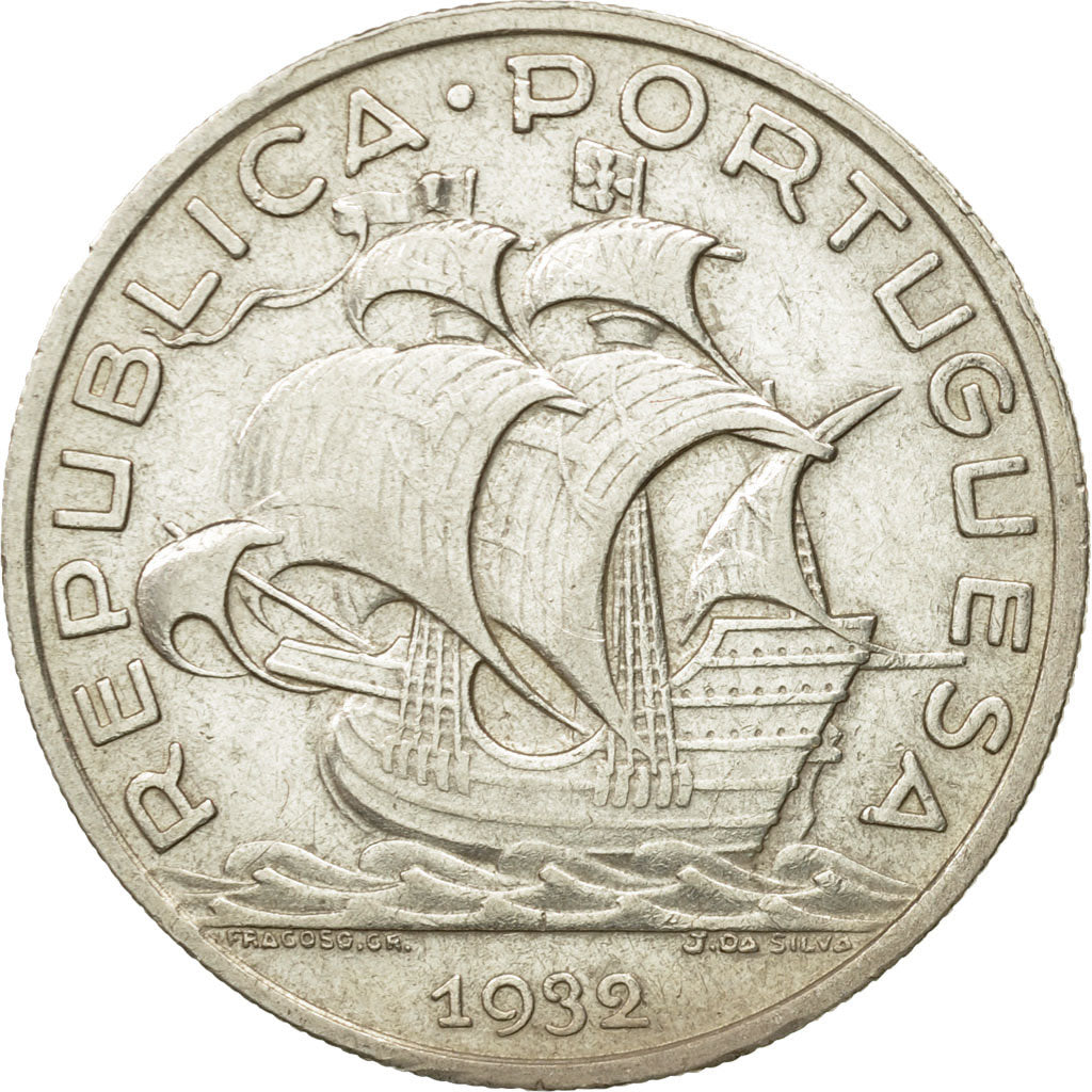 Coin, Portugal, 10 Escudos, 1932, EF(40-45), Silver, KM:582