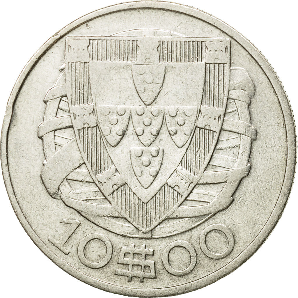 Coin, Portugal, 10 Escudos, 1933, VF(30-35), Silver, KM:582