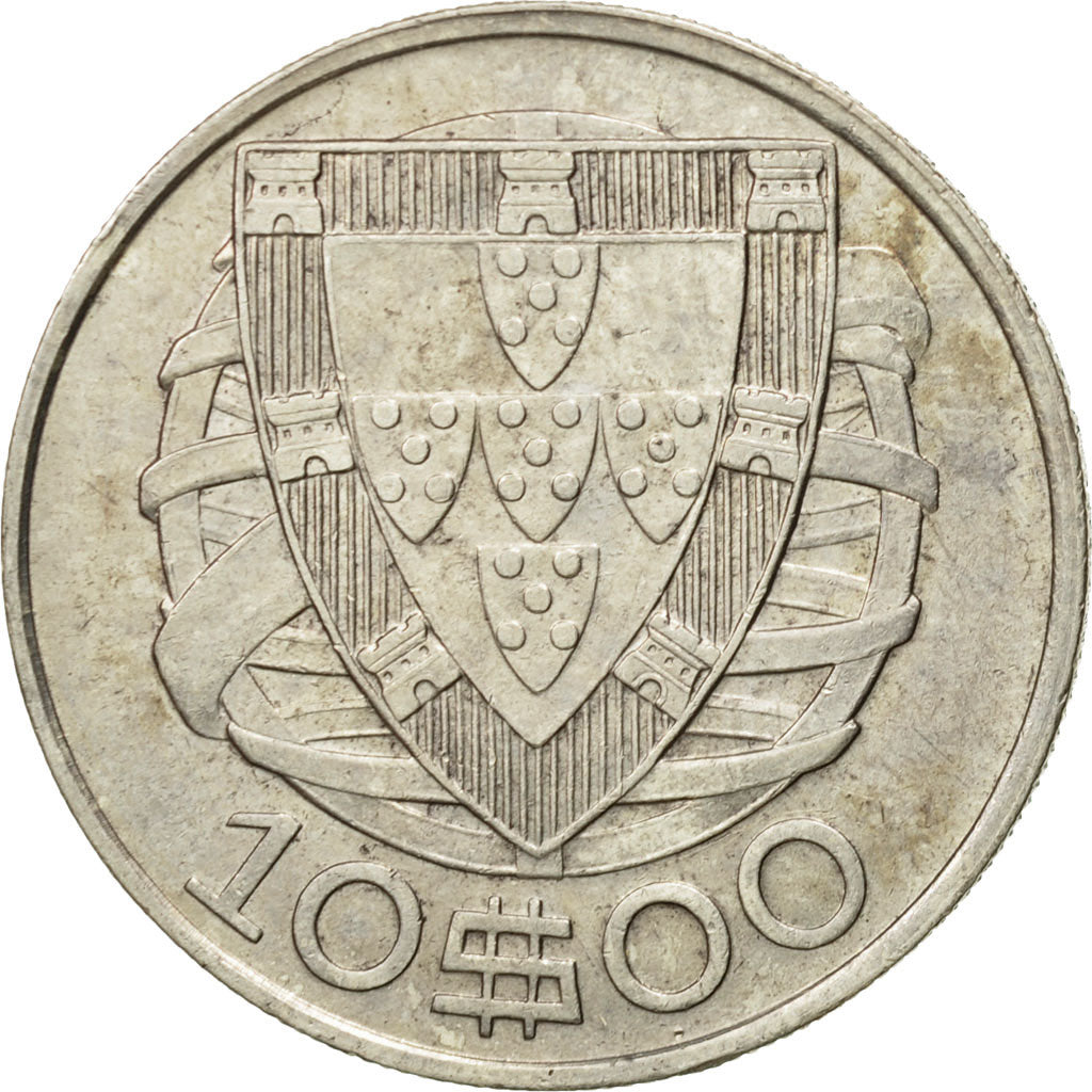 Coin, Portugal, 10 Escudos, 1934, EF(40-45), Silver, KM:582
