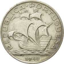 Coin, Portugal, 10 Escudos, 1940, AU(55-58), Silver, KM:582